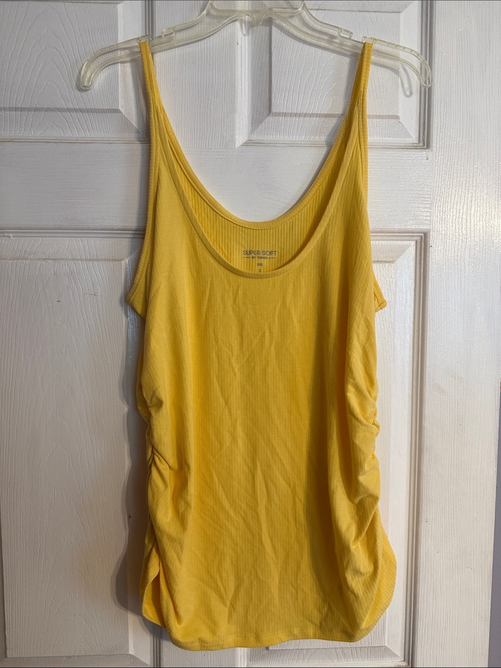 torrid Yellow Scoop Neck Ruched Side Tank